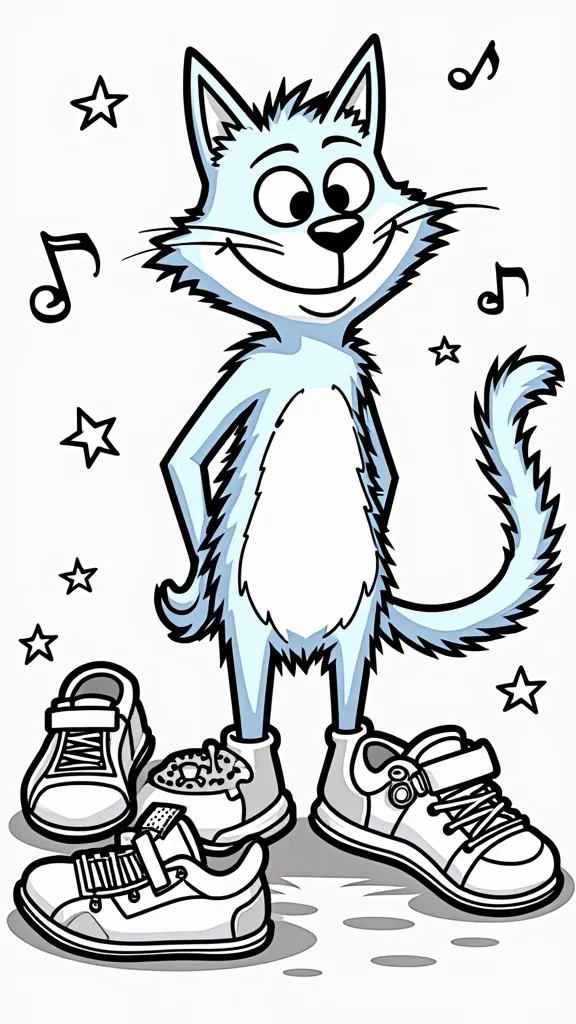 pete the cat coloring page shoes